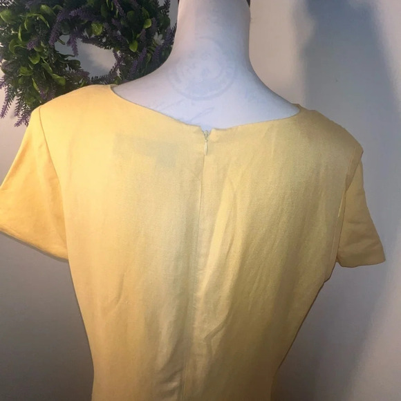 Adolfo Studio 16 short sleeve maxi linen dress, back zipper closure and split - Picture 5 of 7